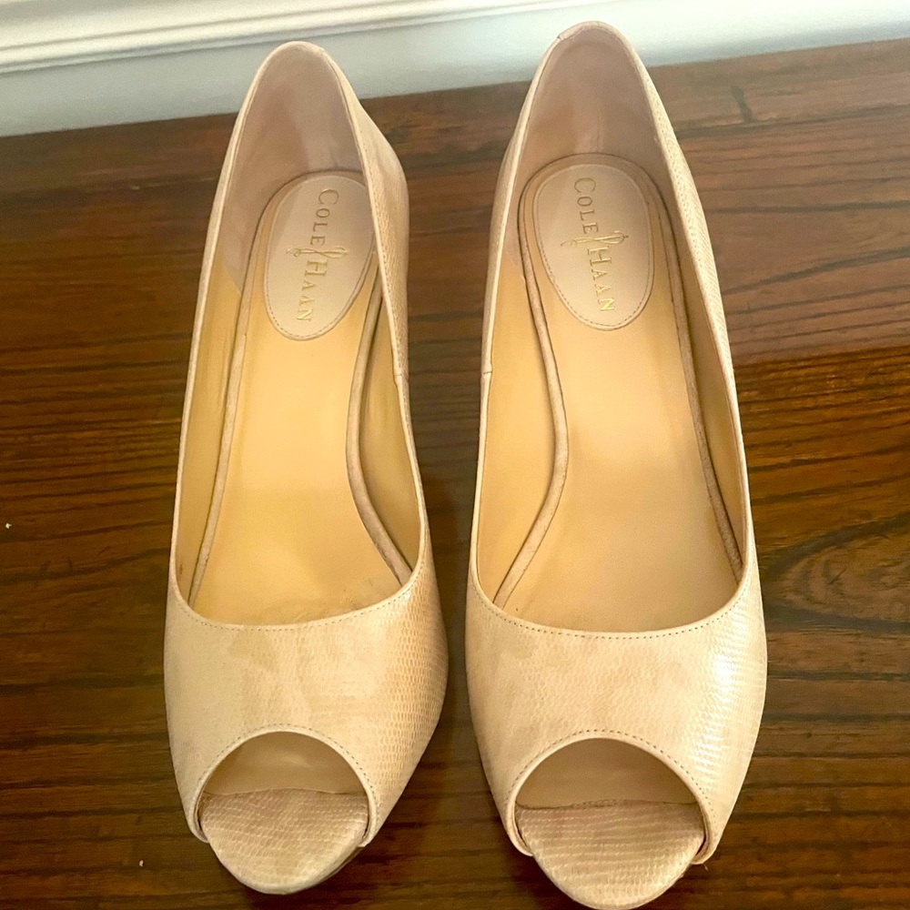 Cole Haan open toe pumps